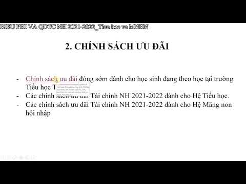 Biểu phí và quy định tài chính năm học 2021-2021 KHỐI TIỂU HỌC - MĂNG NON HỘI NHẬP